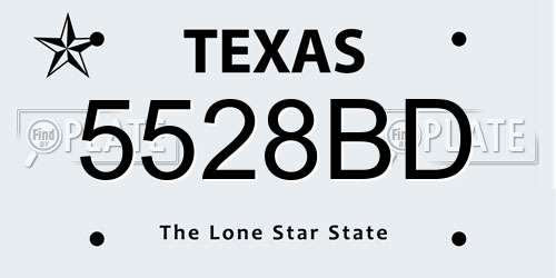 5528BD Texas License Plate