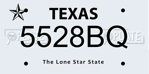 5528BQ Texas License Plate