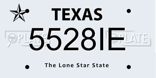 5528IE Texas License Plate