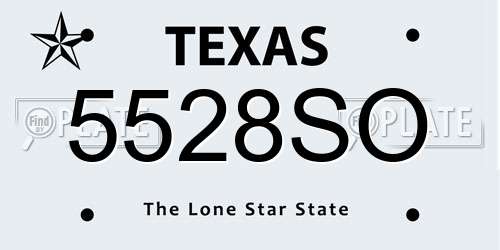 5528SO Texas License Plate