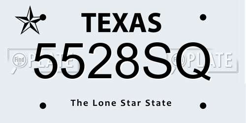 5528SQ Texas License Plate