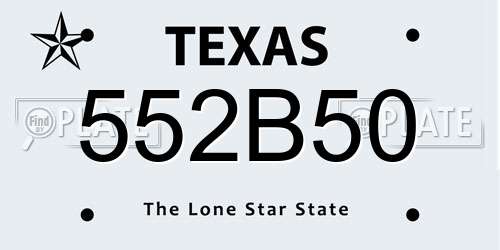 552B50 Texas License Plate