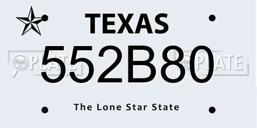552B80 Texas License Plate