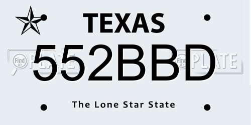 552BBD Texas License Plate