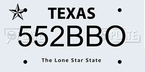 552BBO Texas License Plate