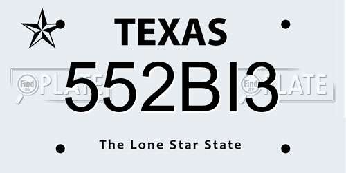 552BI3 Texas License Plate