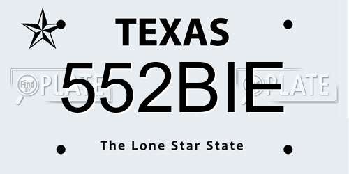 552BIE Texas License Plate