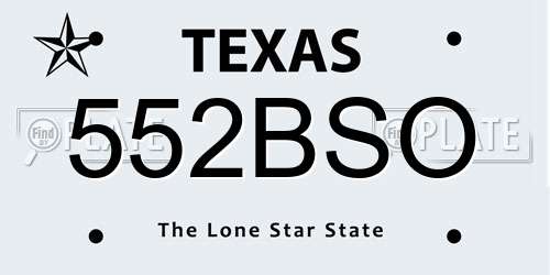 552BSO Texas License Plate
