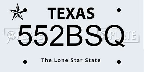 552BSQ Texas License Plate