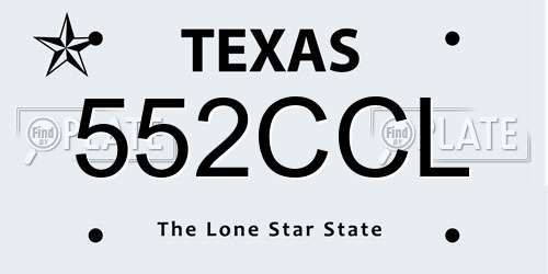552CCL Texas License Plate