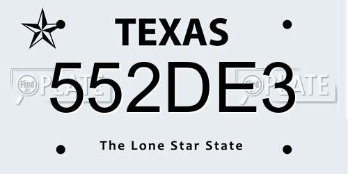 552DE3 Texas License Plate