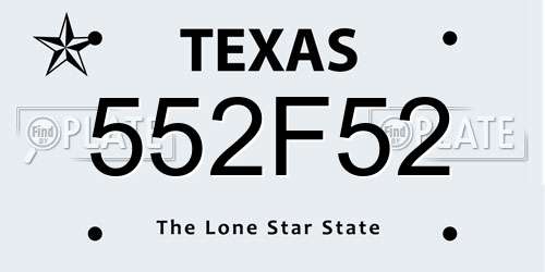 552F52 Texas License Plate
