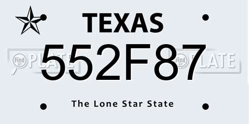 552F87 Texas License Plate