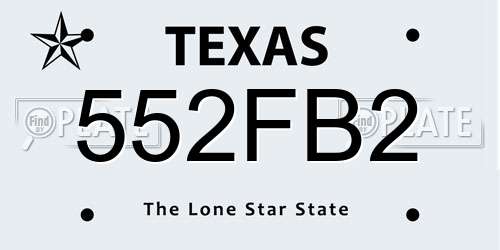 552FB2 Texas License Plate