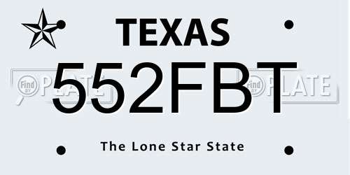 552FBT Texas License Plate