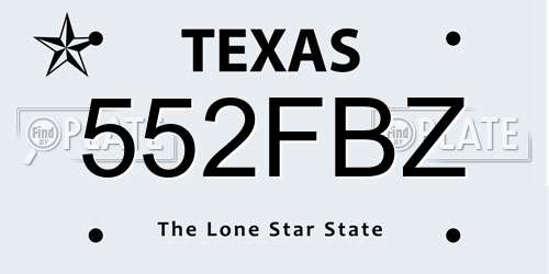 552FBZ Texas License Plate