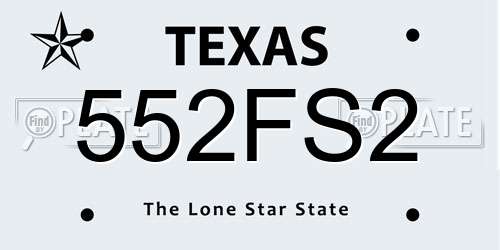 552FS2 Texas License Plate