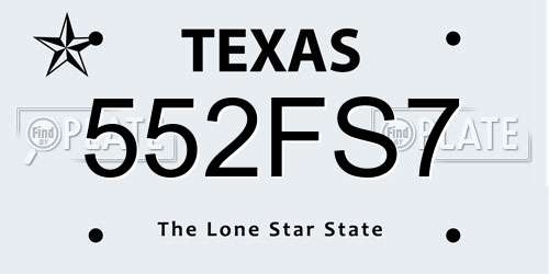 552FS7 Texas License Plate