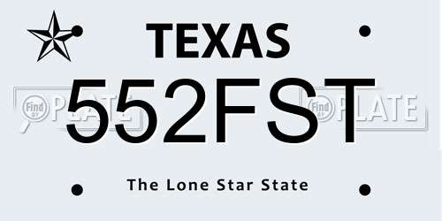 552FST Texas License Plate