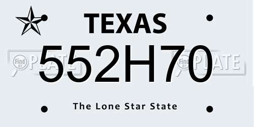 552H70 Texas License Plate