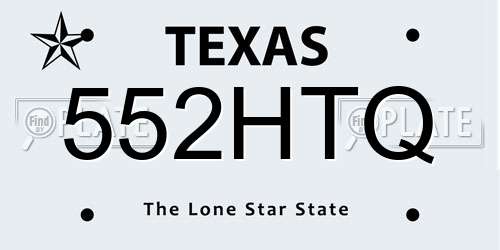 552HTQ Texas License Plate