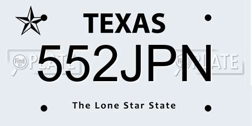552JPN Texas License Plate