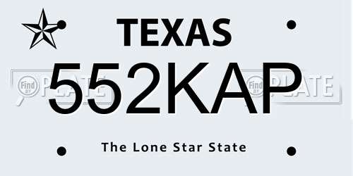 552KAP Texas License Plate