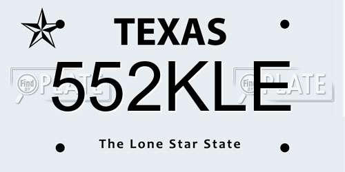 552KLE Texas License Plate