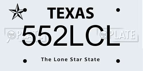 552LCL Texas License Plate
