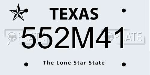552M41 Texas License Plate