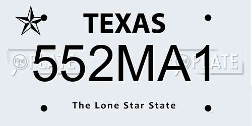 552MA1 Texas License Plate