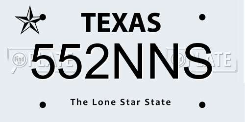 552NNS Texas License Plate
