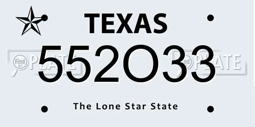 552O33 Texas License Plate