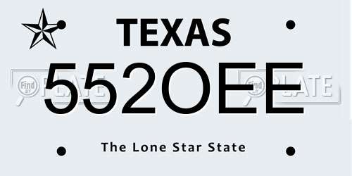 552OEE Texas License Plate