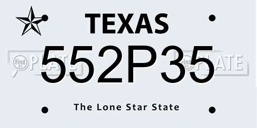 552P35 Texas License Plate