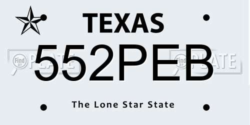 552PEB Texas License Plate