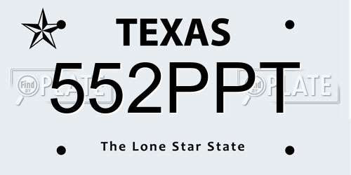 552PPT Texas License Plate
