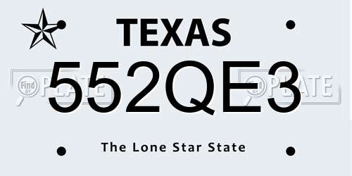 552QE3 Texas License Plate