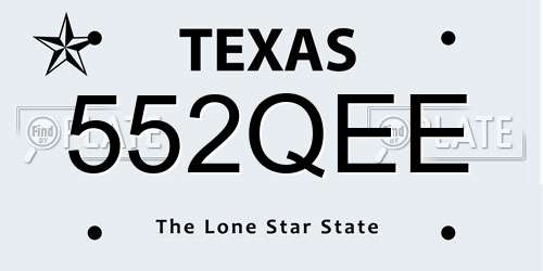 552QEE Texas License Plate