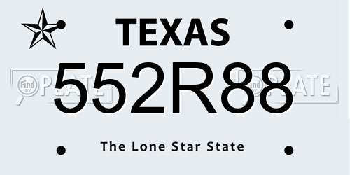 552R88 Texas License Plate