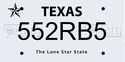 552RB5 Texas License Plate