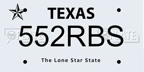 552RBS Texas License Plate