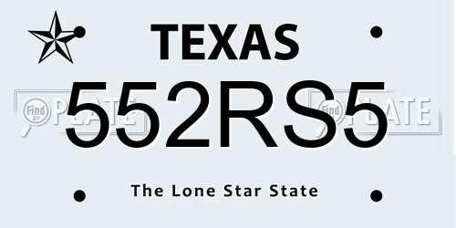 552RS5 Texas License Plate