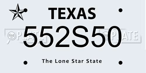 552S50 Texas License Plate