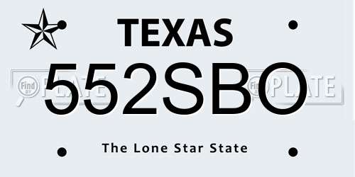 552SBO Texas License Plate