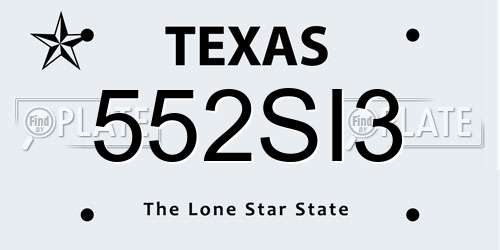 552SI3 Texas License Plate