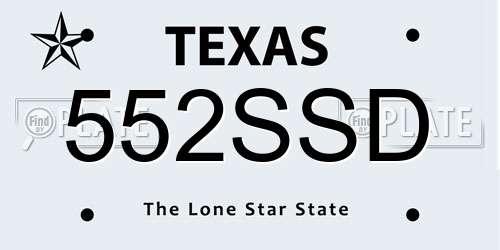 552SSD Texas License Plate