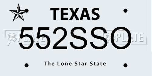 552SSO Texas License Plate