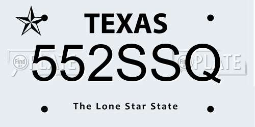 552SSQ Texas License Plate