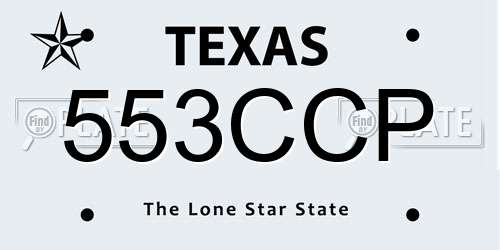 553CCP Texas License Plate